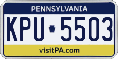PA license plate KPU5503