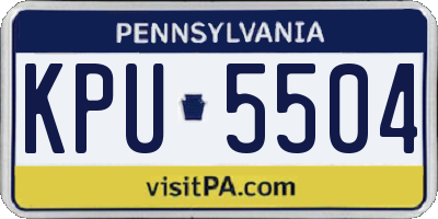 PA license plate KPU5504