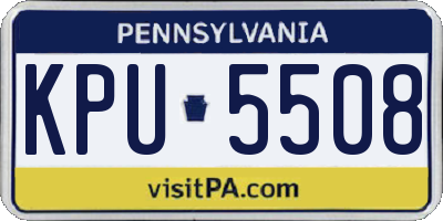 PA license plate KPU5508