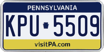 PA license plate KPU5509