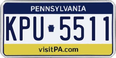 PA license plate KPU5511