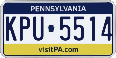 PA license plate KPU5514