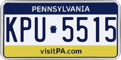 PA license plate KPU5515