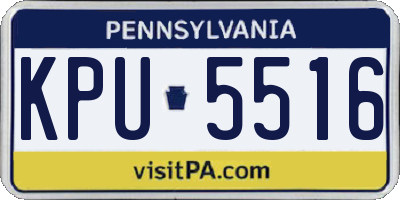 PA license plate KPU5516