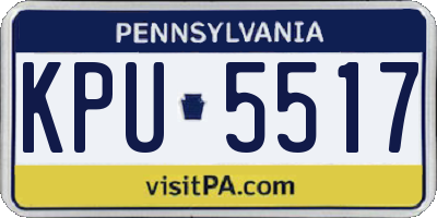 PA license plate KPU5517