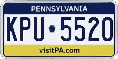 PA license plate KPU5520