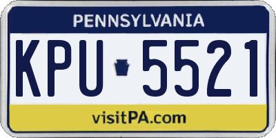 PA license plate KPU5521