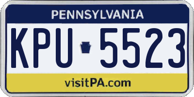 PA license plate KPU5523