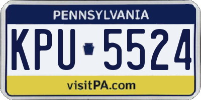 PA license plate KPU5524