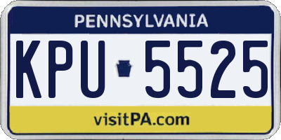 PA license plate KPU5525