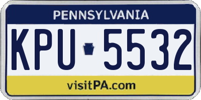 PA license plate KPU5532