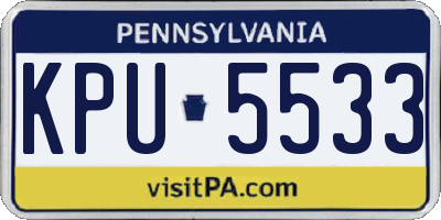 PA license plate KPU5533
