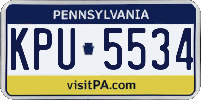 PA license plate KPU5534