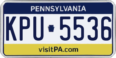 PA license plate KPU5536