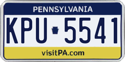 PA license plate KPU5541