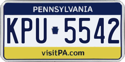 PA license plate KPU5542
