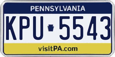 PA license plate KPU5543