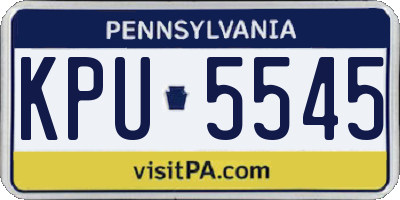 PA license plate KPU5545