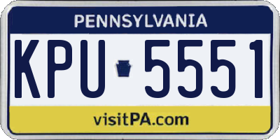 PA license plate KPU5551