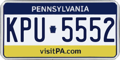 PA license plate KPU5552