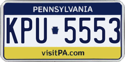 PA license plate KPU5553