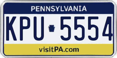 PA license plate KPU5554
