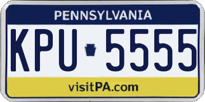 PA license plate KPU5555