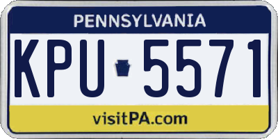 PA license plate KPU5571