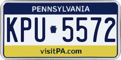 PA license plate KPU5572