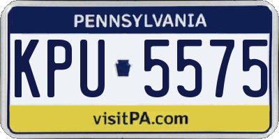 PA license plate KPU5575