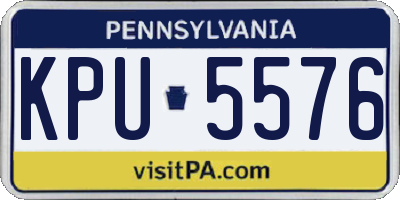 PA license plate KPU5576