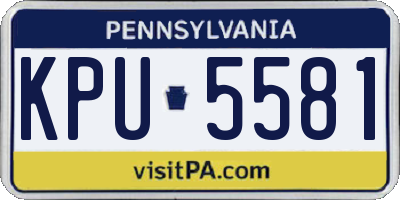 PA license plate KPU5581