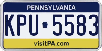 PA license plate KPU5583