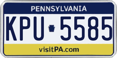 PA license plate KPU5585
