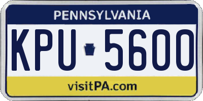 PA license plate KPU5600