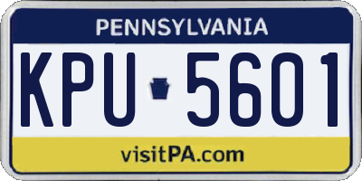 PA license plate KPU5601