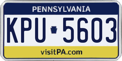 PA license plate KPU5603