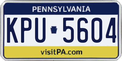 PA license plate KPU5604