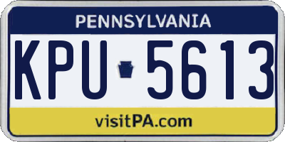 PA license plate KPU5613