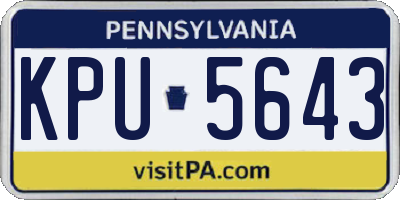 PA license plate KPU5643