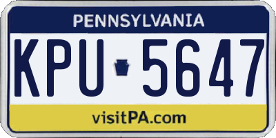 PA license plate KPU5647