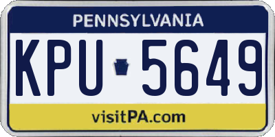 PA license plate KPU5649