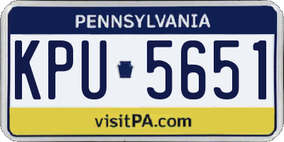 PA license plate KPU5651