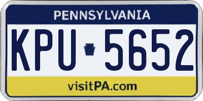 PA license plate KPU5652
