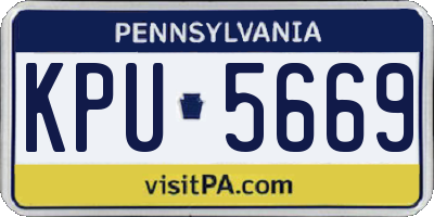 PA license plate KPU5669