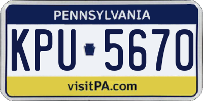 PA license plate KPU5670
