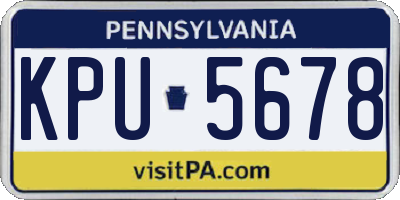 PA license plate KPU5678