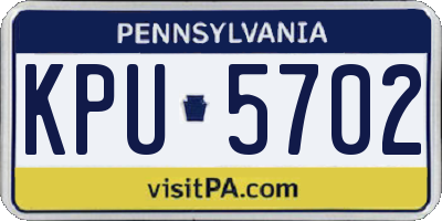 PA license plate KPU5702