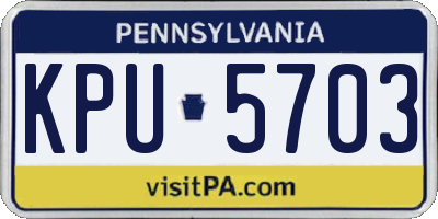 PA license plate KPU5703