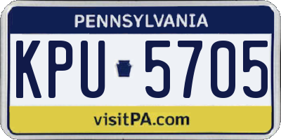 PA license plate KPU5705